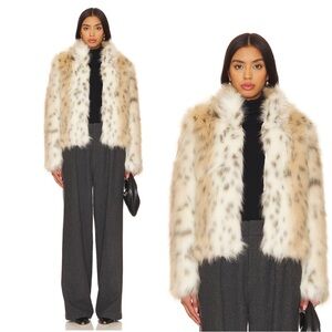 NWT Unreal Fur Wild Dream Jacket in Snow Leopard